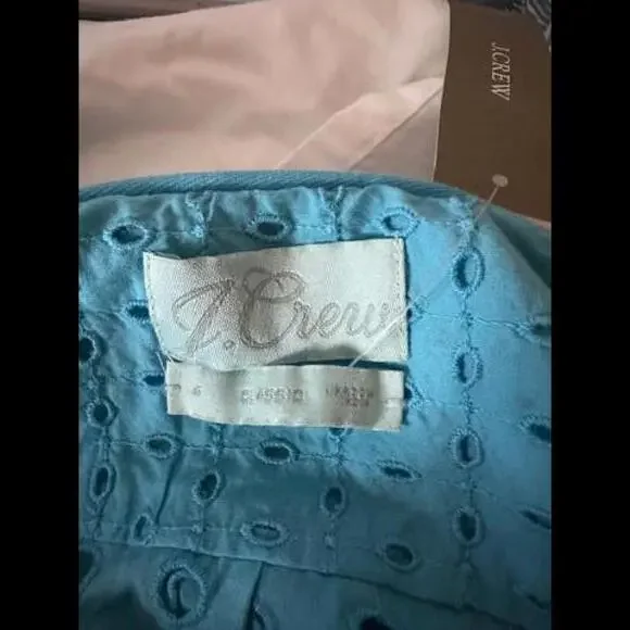 NWT Island Blue Classic J. Crew Eyelet Button Up, Size 4 - Picture 6 of 6